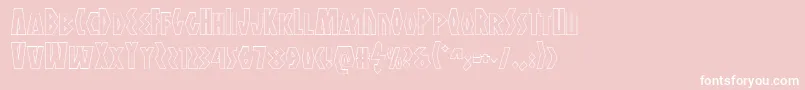 Antikytheraoutline-Schriftart – Weiße Schriften auf rosa Hintergrund