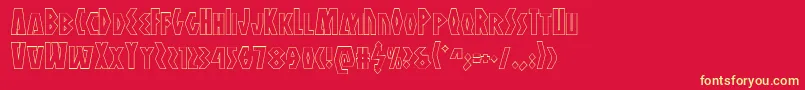 Antikytheraoutline Font – Yellow Fonts on Red Background