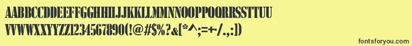 Stencilcomd Font – Black Fonts on Yellow Background
