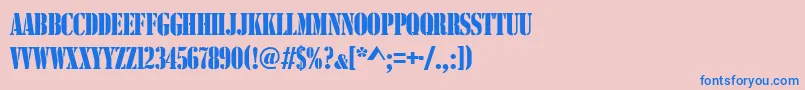 Stencilcomd Font – Blue Fonts on Pink Background