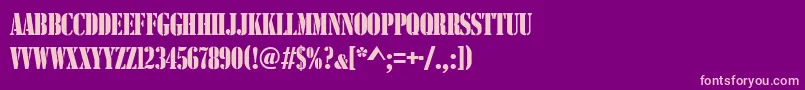Stencilcomd-fontti – vaaleanpunaiset fontit violetilla taustalla