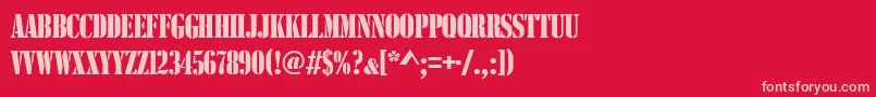 Stencilcomd Font – Pink Fonts on Red Background