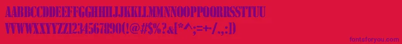 フォントStencilcomd – 赤い背景に紫のフォント