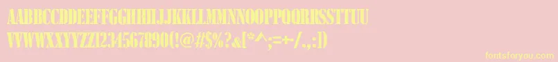 Stencilcomd Font – Yellow Fonts on Pink Background