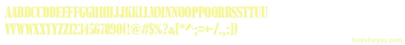 フォントStencilcomd – 白い背景に黄色の文字