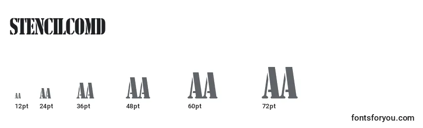 Размеры шрифта Stencilcomd