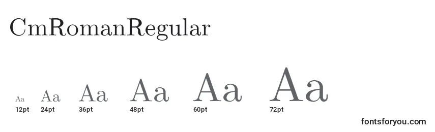 CmRomanRegular Font Sizes