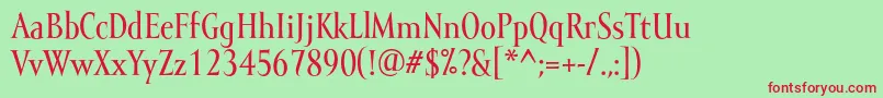 MramorlightBold Font – Red Fonts on Green Background