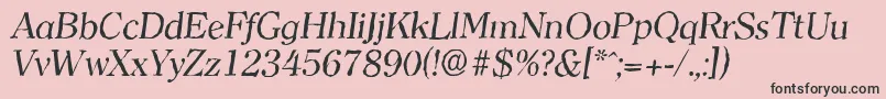 ClearfaceantiqueItalic-Schriftart – Schwarze Schriften auf rosa Hintergrund