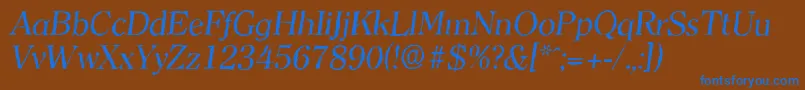 ClearfaceantiqueItalic Font – Blue Fonts on Brown Background