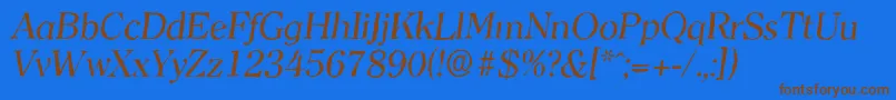 ClearfaceantiqueItalic Font – Brown Fonts on Blue Background