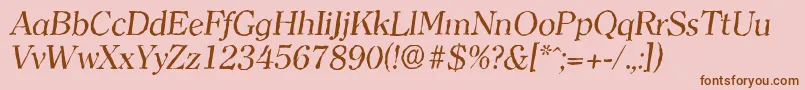 Czcionka ClearfaceantiqueItalic – brązowe czcionki na różowym tle