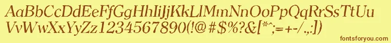 ClearfaceantiqueItalic Font – Brown Fonts on Yellow Background