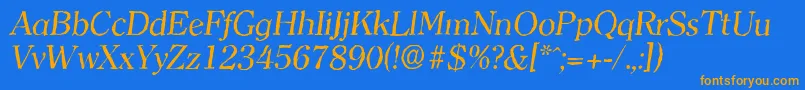 ClearfaceantiqueItalic Font – Orange Fonts on Blue Background