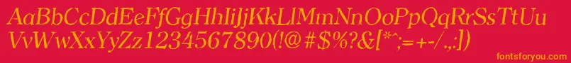 ClearfaceantiqueItalic Font – Orange Fonts on Red Background