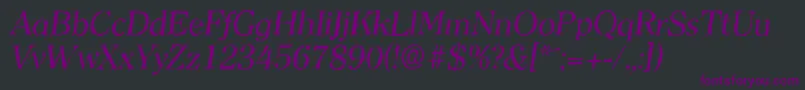 ClearfaceantiqueItalic Font – Purple Fonts on Black Background
