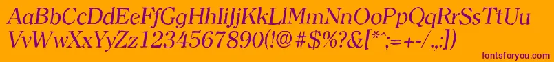 ClearfaceantiqueItalic Font – Purple Fonts on Orange Background