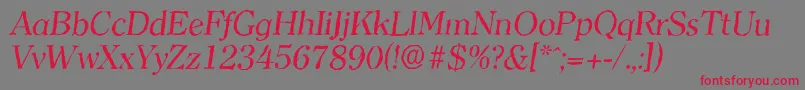ClearfaceantiqueItalic-Schriftart – Rote Schriften auf grauem Hintergrund