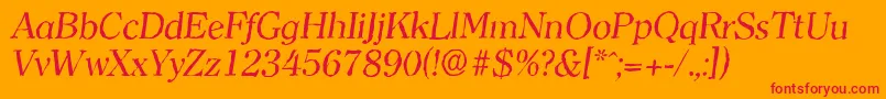 ClearfaceantiqueItalic Font – Red Fonts on Orange Background