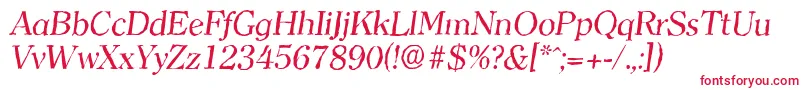 フォントClearfaceantiqueItalic – 白い背景に赤い文字