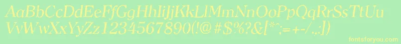 ClearfaceantiqueItalic Font – Yellow Fonts on Green Background