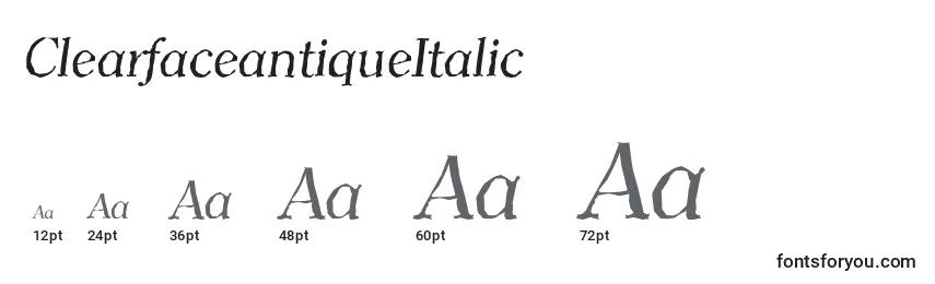 Размеры шрифта ClearfaceantiqueItalic