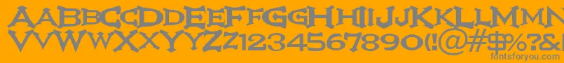 Ikarv ffy Font – Gray Fonts on Orange Background