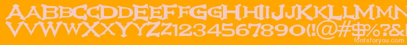 Ikarv ffy Font – Pink Fonts on Orange Background