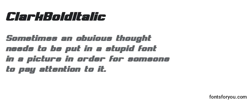 ClarkBoldItalic Font