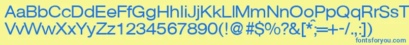 AgentextdbNormal Font – Blue Fonts on Yellow Background