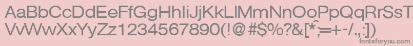 AgentextdbNormal-fontti – harmaat kirjasimet vaaleanpunaisella taustalla
