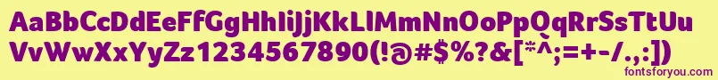 FocoBlack Font – Purple Fonts on Yellow Background