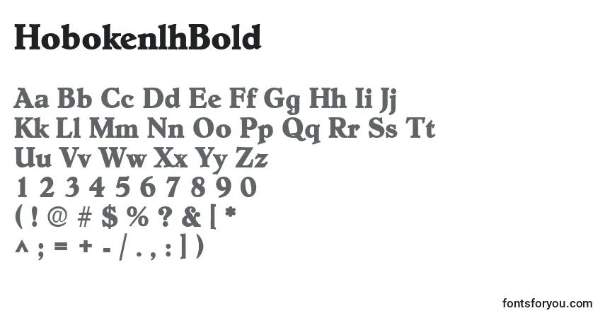 A fonte HobokenlhBold – alfabeto, números, caracteres especiais