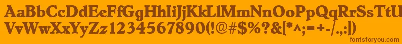 HobokenlhBold Font – Brown Fonts on Orange Background