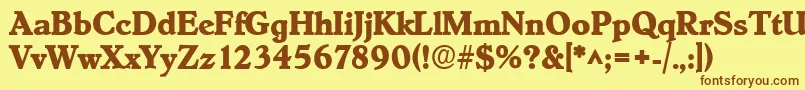 HobokenlhBold Font – Brown Fonts on Yellow Background