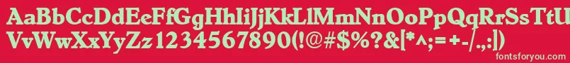 フォントHobokenlhBold – 赤い背景に緑の文字