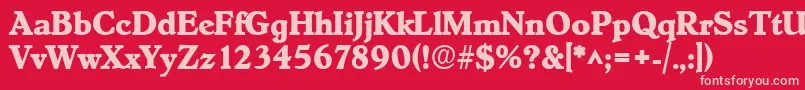 フォントHobokenlhBold – 赤い背景にピンクのフォント