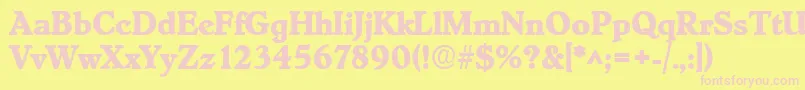 HobokenlhBold Font – Pink Fonts on Yellow Background