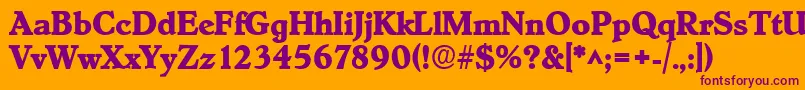 HobokenlhBold Font – Purple Fonts on Orange Background