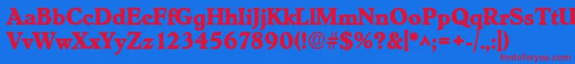 HobokenlhBold Font – Red Fonts on Blue Background