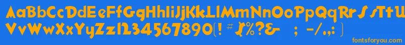 HotshotRegular Font – Orange Fonts on Blue Background