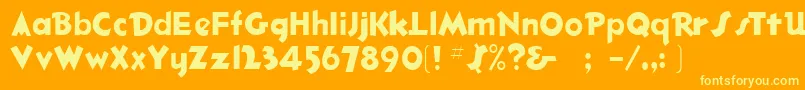 HotshotRegular Font – Yellow Fonts on Orange Background