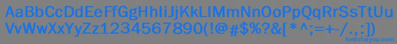 フォントFranklingothicBold – 灰色の背景に青い文字