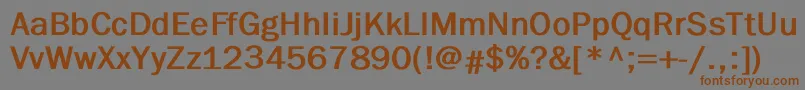 FranklingothicBold-Schriftart – Braune Schriften auf grauem Hintergrund