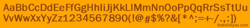 Czcionka FranklingothicBold – brązowe czcionki na pomarańczowym tle