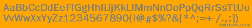 Fonte FranklingothicBold – fontes cinzas em um fundo laranja