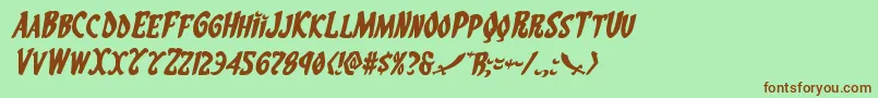 Шрифт Eskindarexpandital – коричневые шрифты на зелёном фоне