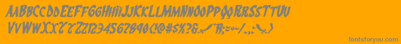 Eskindarexpandital-Schriftart – Graue Schriften auf orangefarbenem Hintergrund