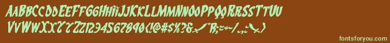 Шрифт Eskindarexpandital – зелёные шрифты на коричневом фоне