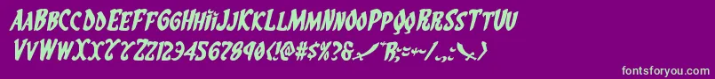 Eskindarexpandital Font – Green Fonts on Purple Background